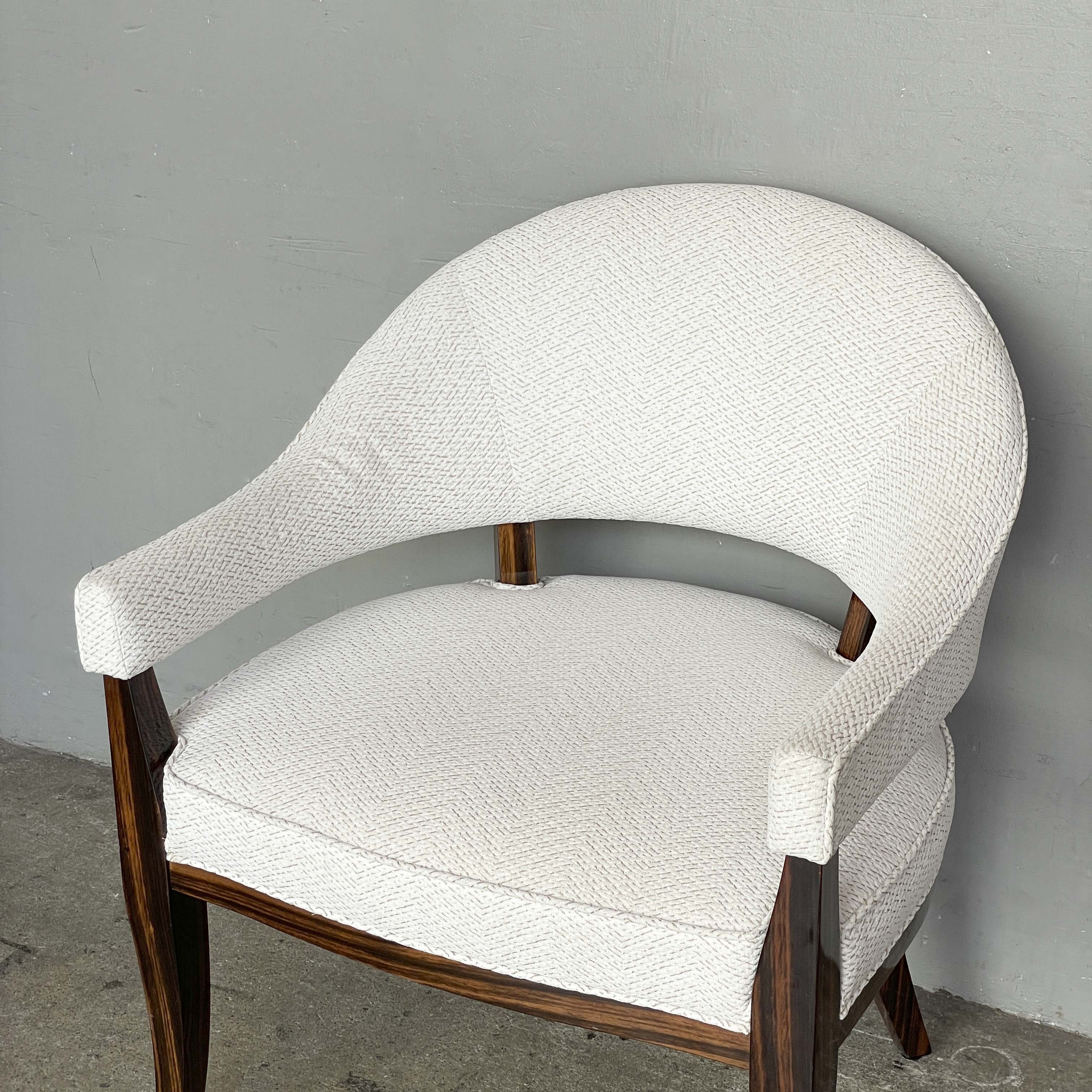 White Curved Back Armchair