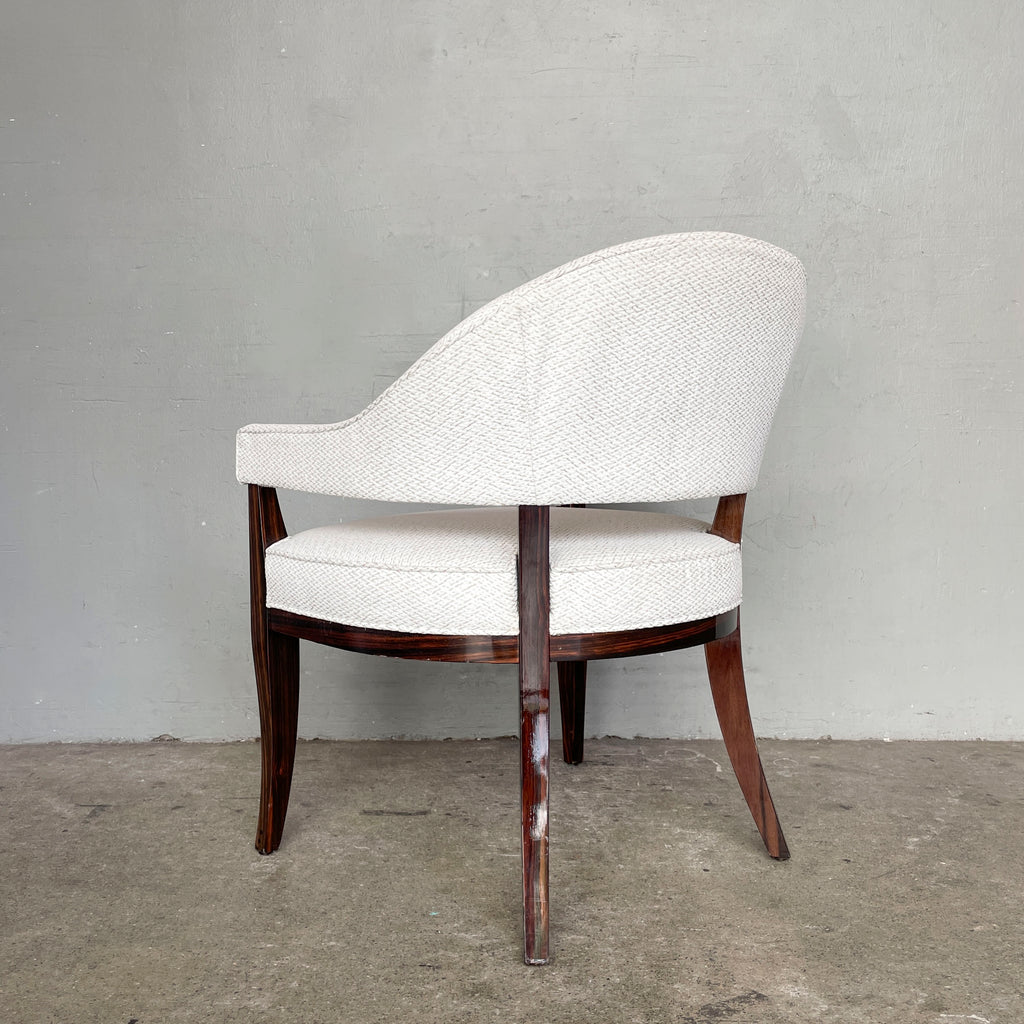 White Curved Back Armchair