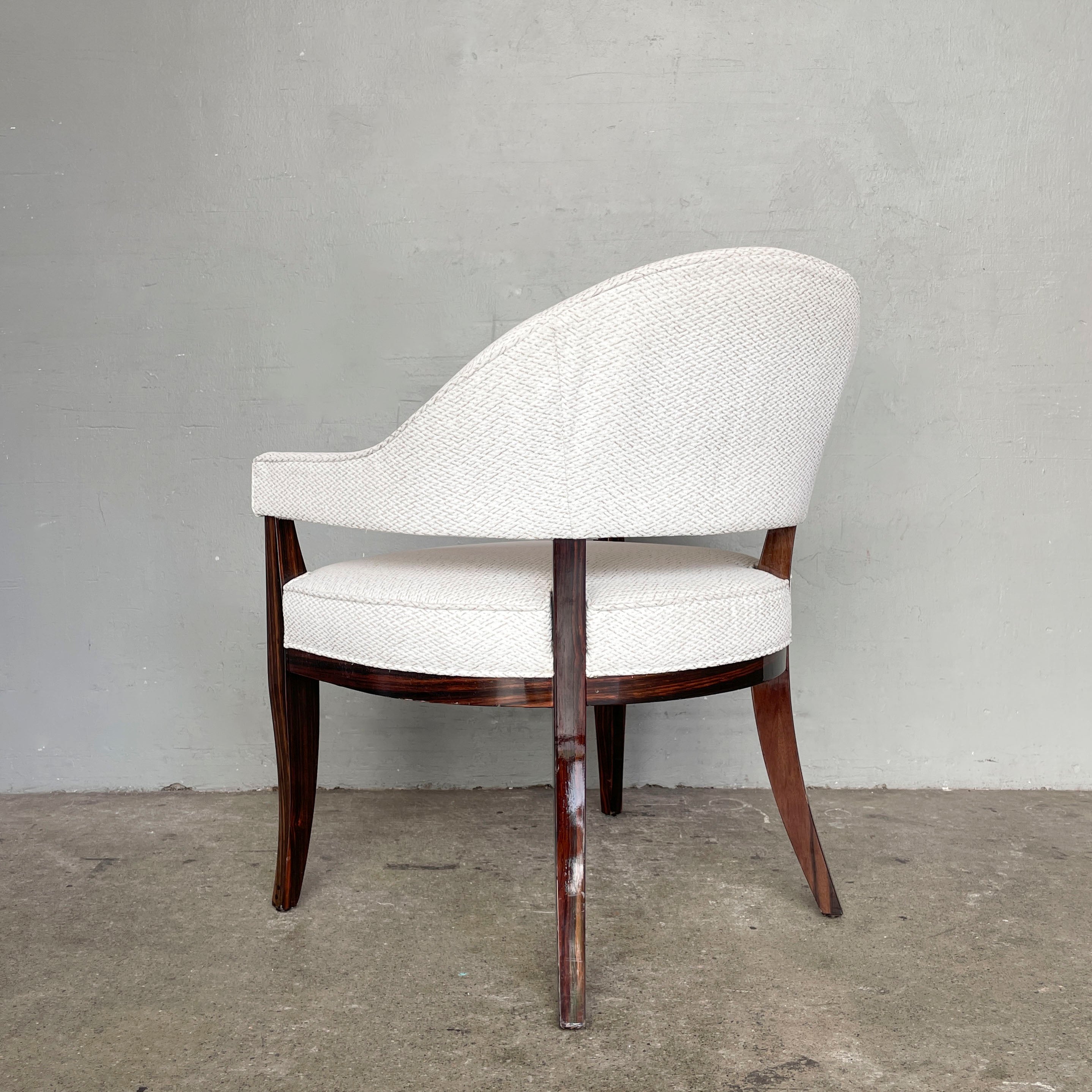 White Curved Back Armchair