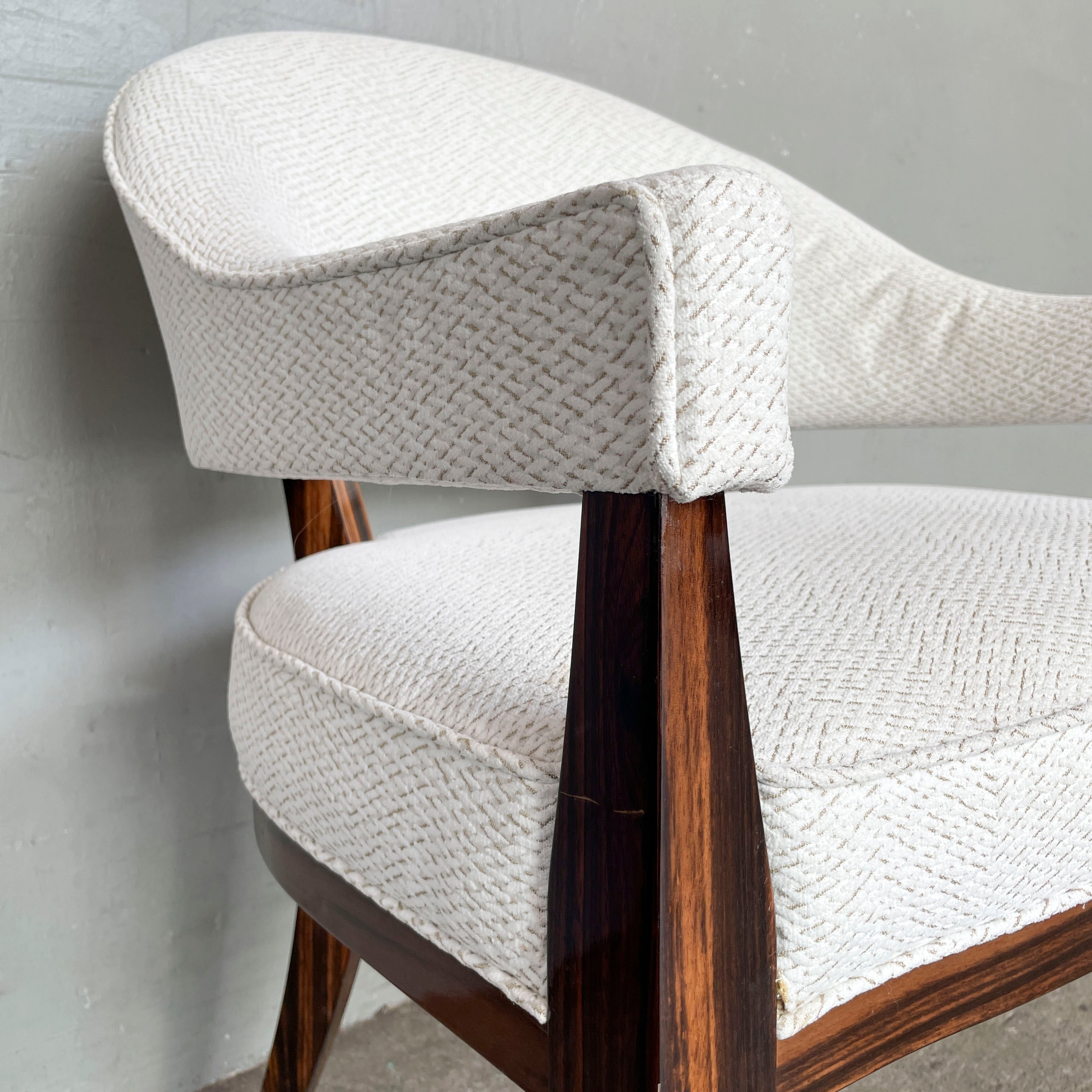 White Curved Back Armchair