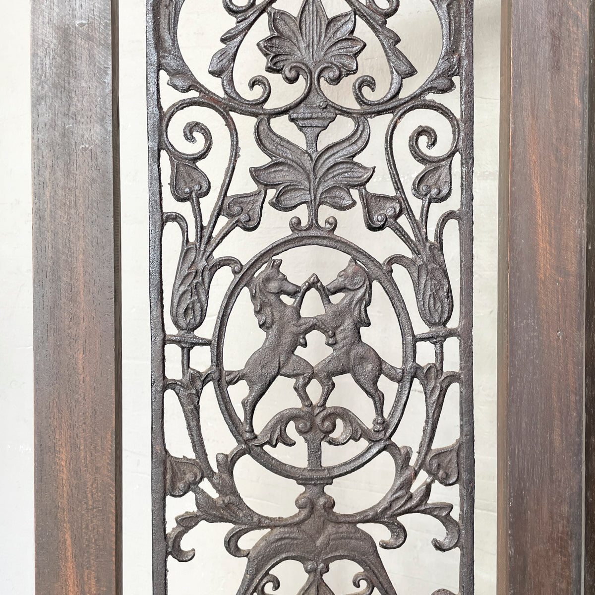 Wooden Room Partition with Cast Iron Inserts