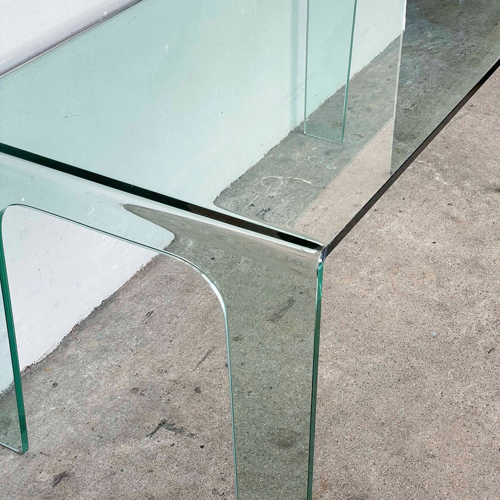 Minimalist Curved Glass Table