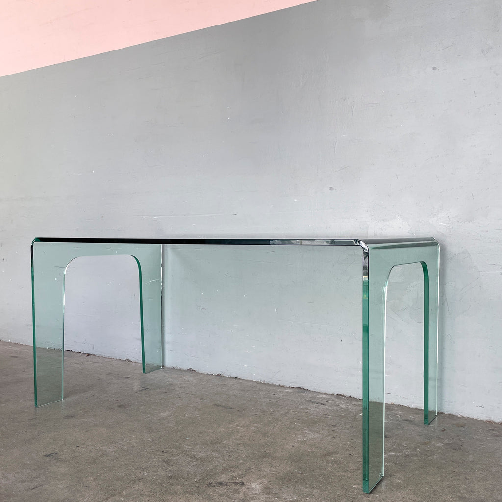 Minimalist Curved Glass Table