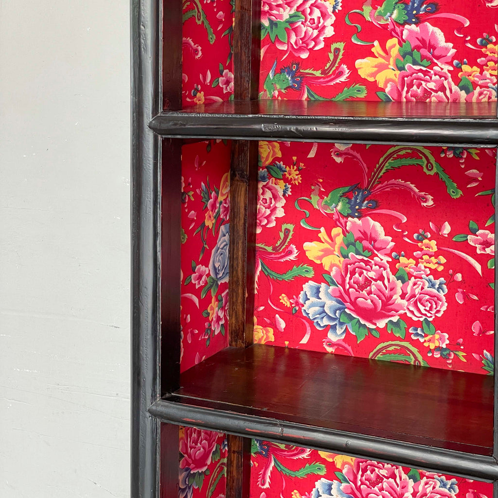 Black Elm Shelf with Fabric Backing (1-Column)