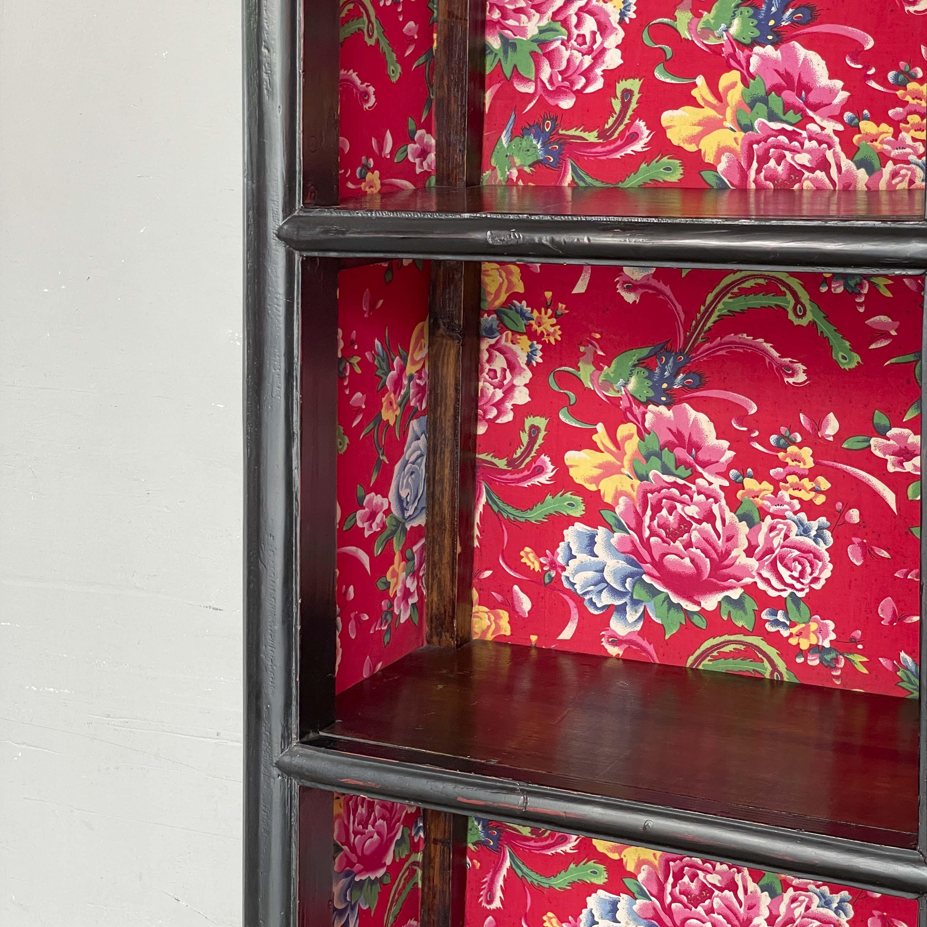 Black Elm Shelf with Fabric Backing (1-Column)