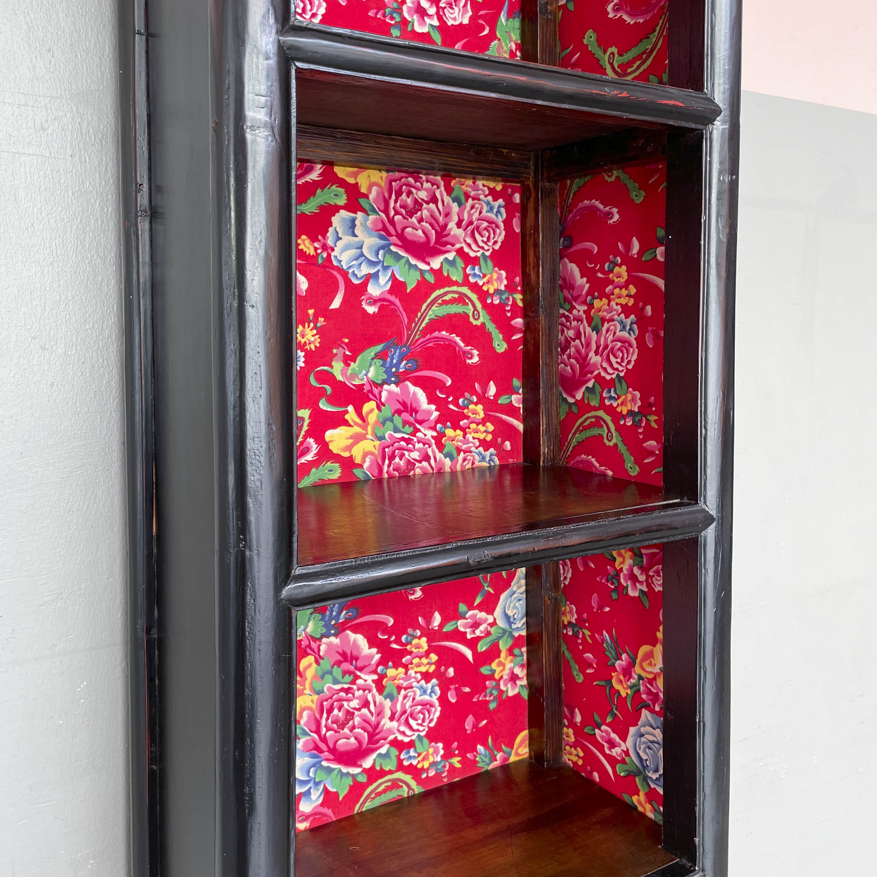 Black Elm Shelf with Fabric Backing (1-Column)