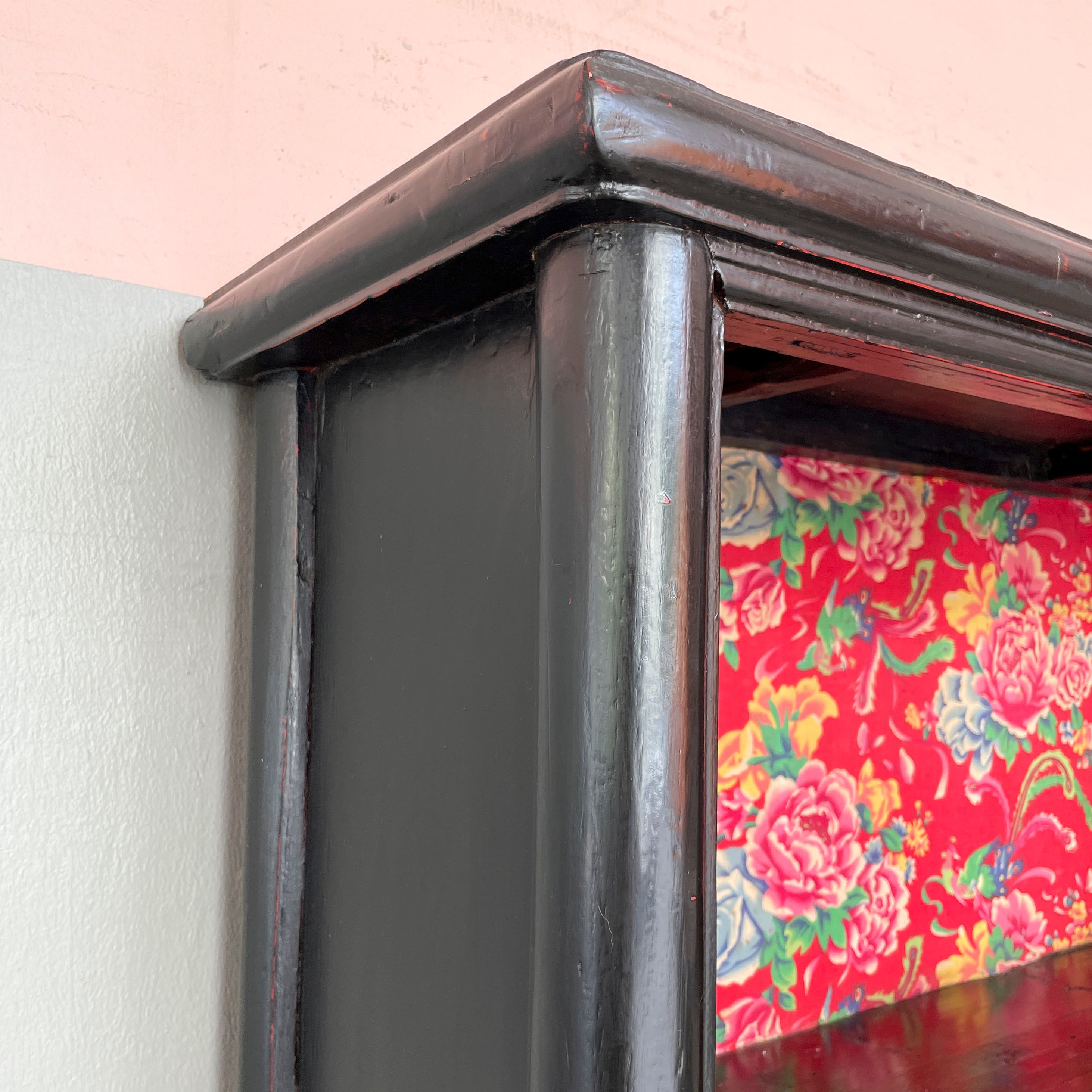 Black Elm Shelf with Fabric Backing (2-Column)