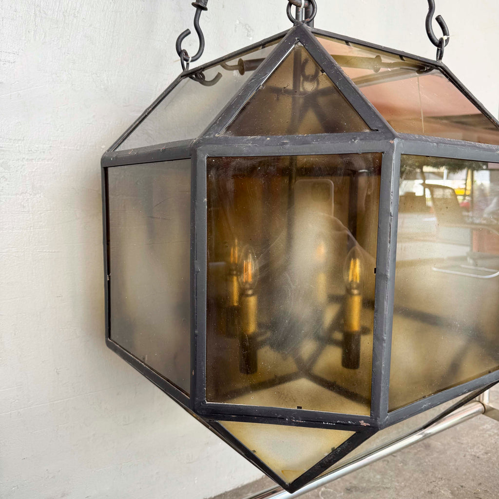 Octagonal Hanging Light with Tinted Glass (Large)