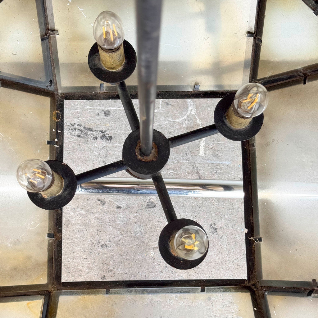 Octagonal Hanging Light with Tinted Glass (Large)