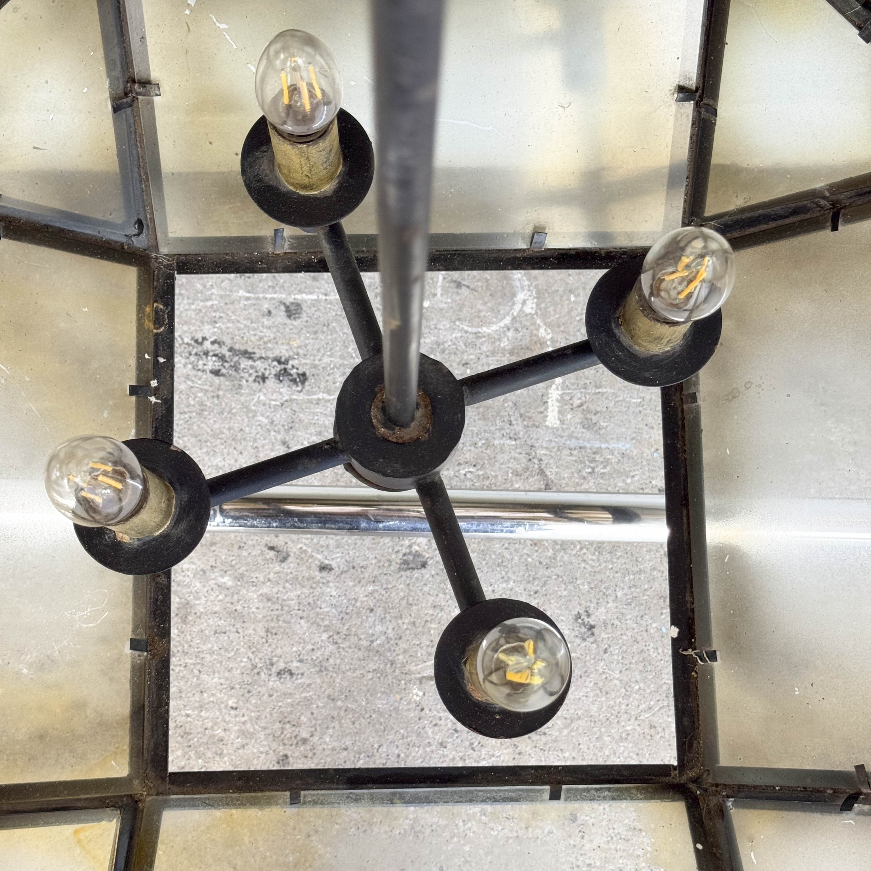 Octagonal Hanging Light with Tinted Glass (Large)