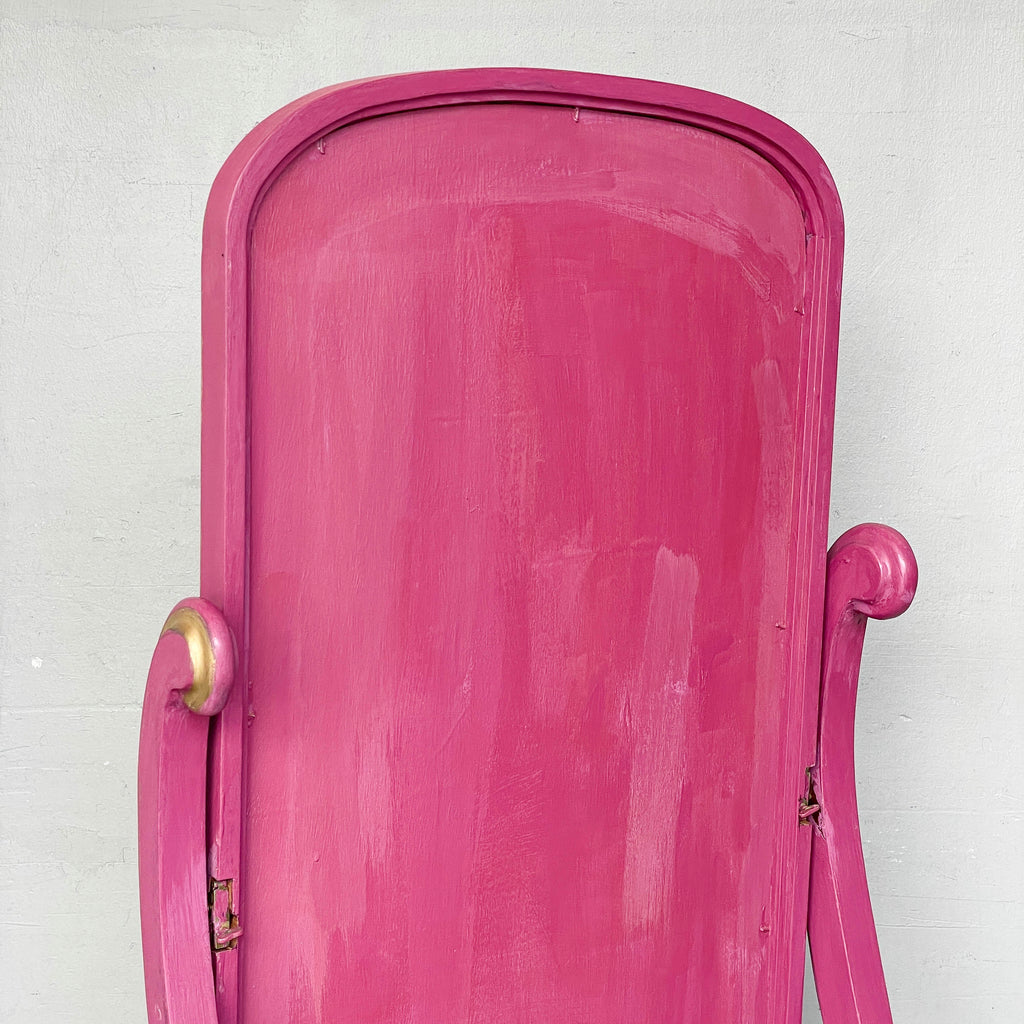 Hand-Painted Pink Standing Mirror