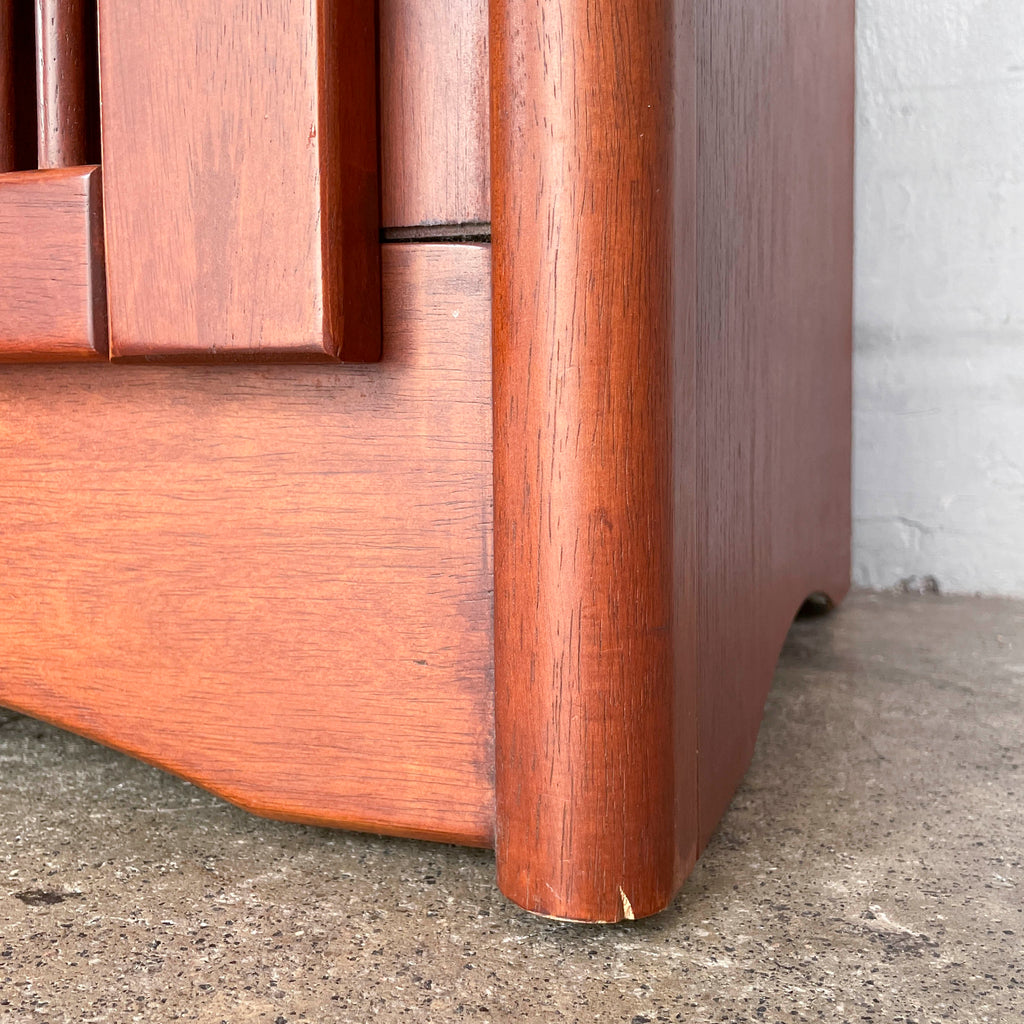 Rubberwood Console with Slatted Doors