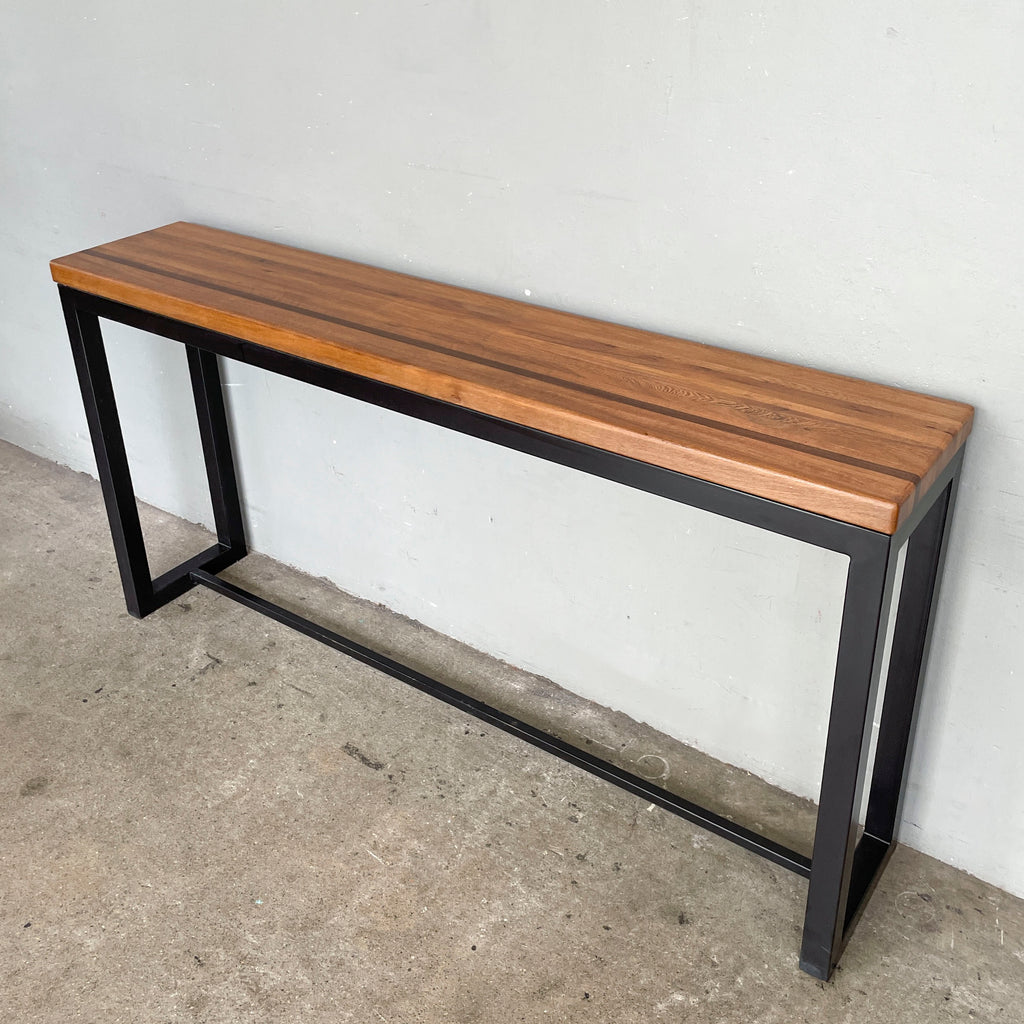 Slim Wood & Metal Console Table