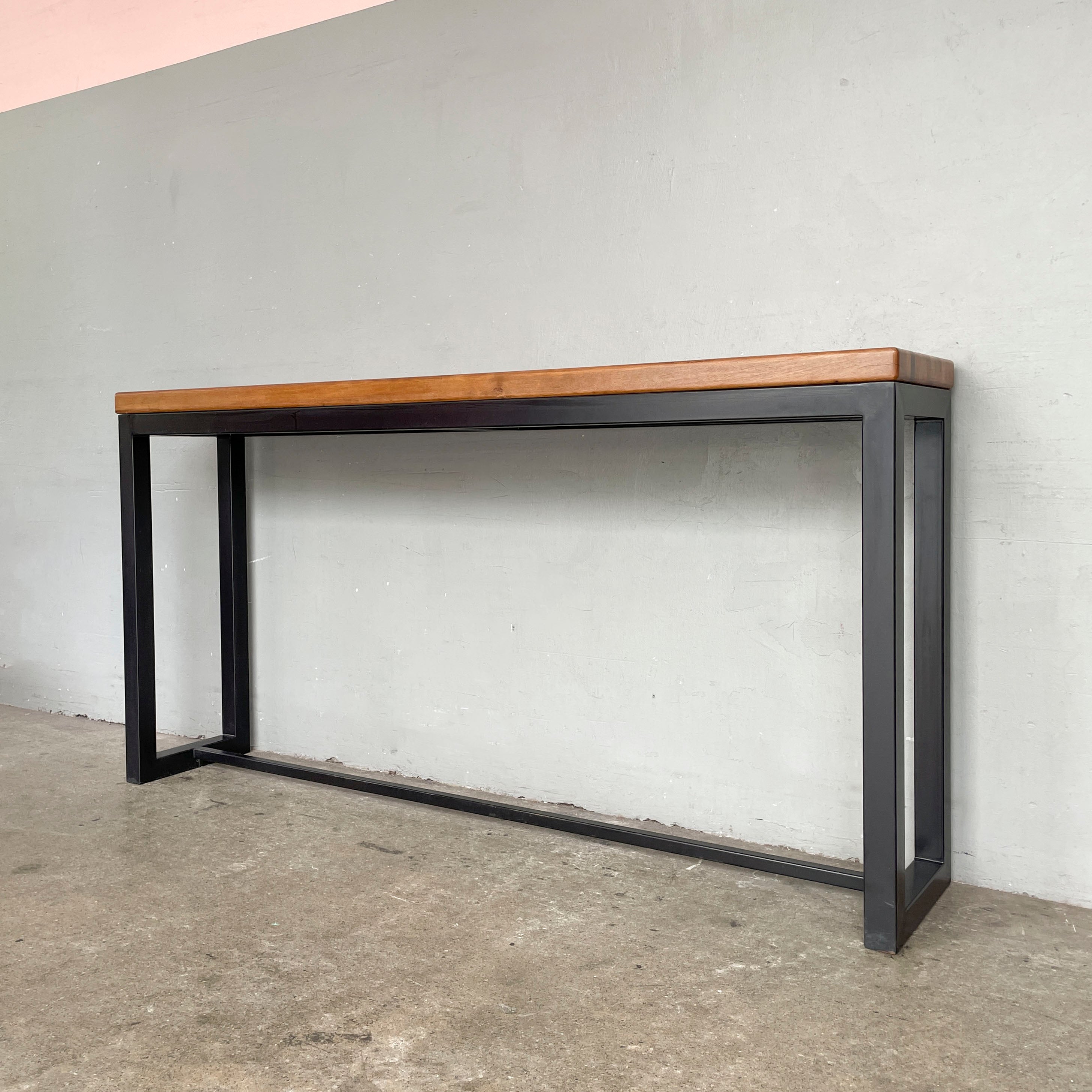Slim Wood & Metal Console Table