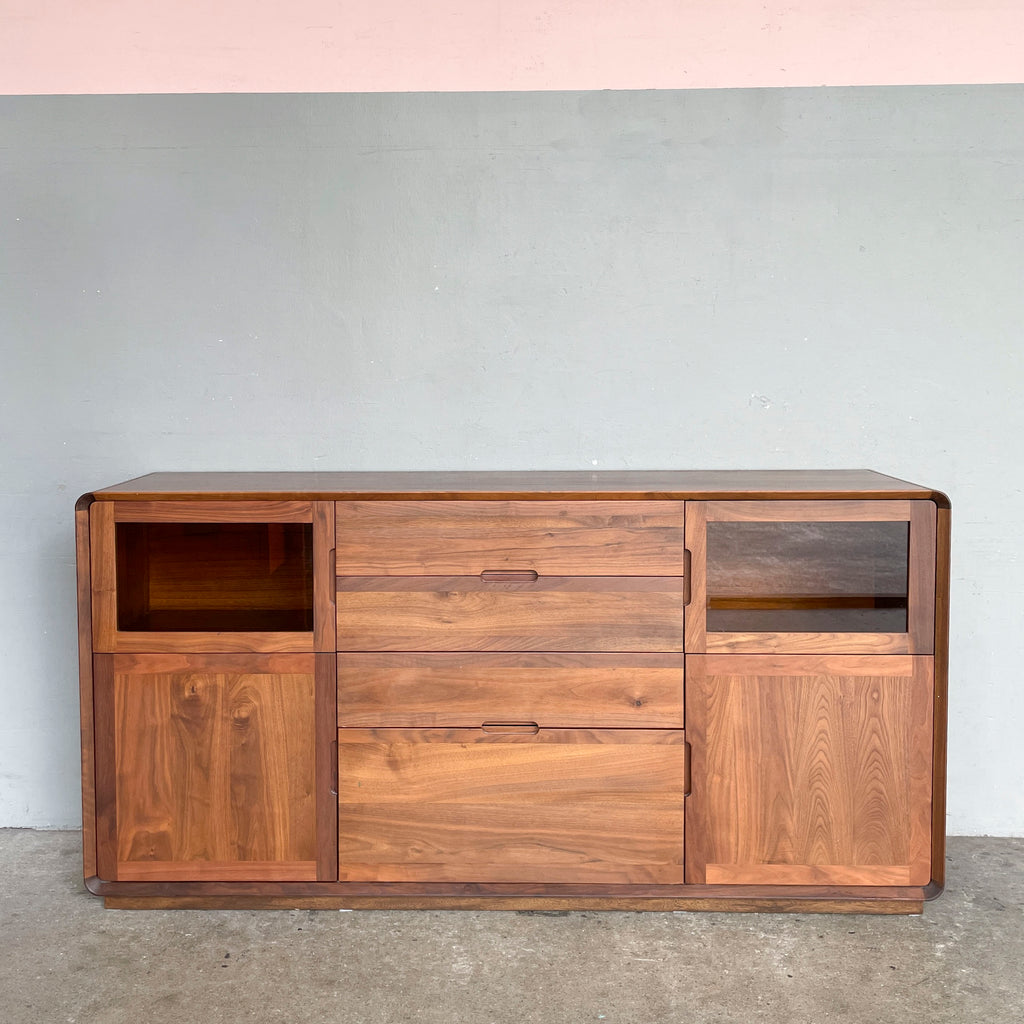 Rounded Edge Walnut Sideboard