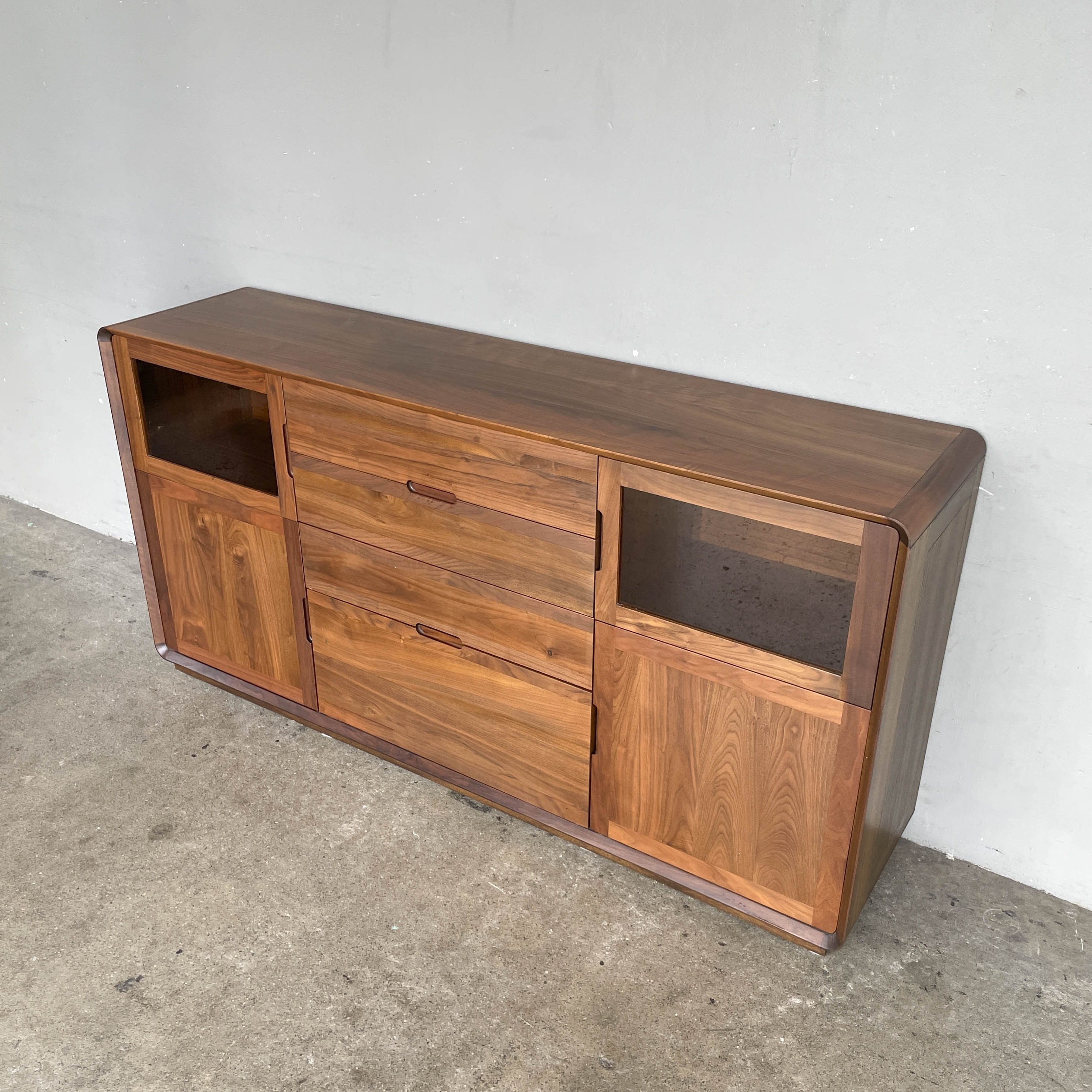 Rounded Edge Walnut Sideboard