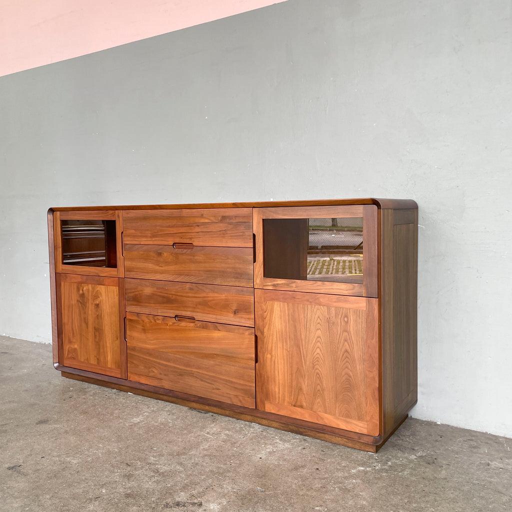 Rounded Edge Walnut Sideboard