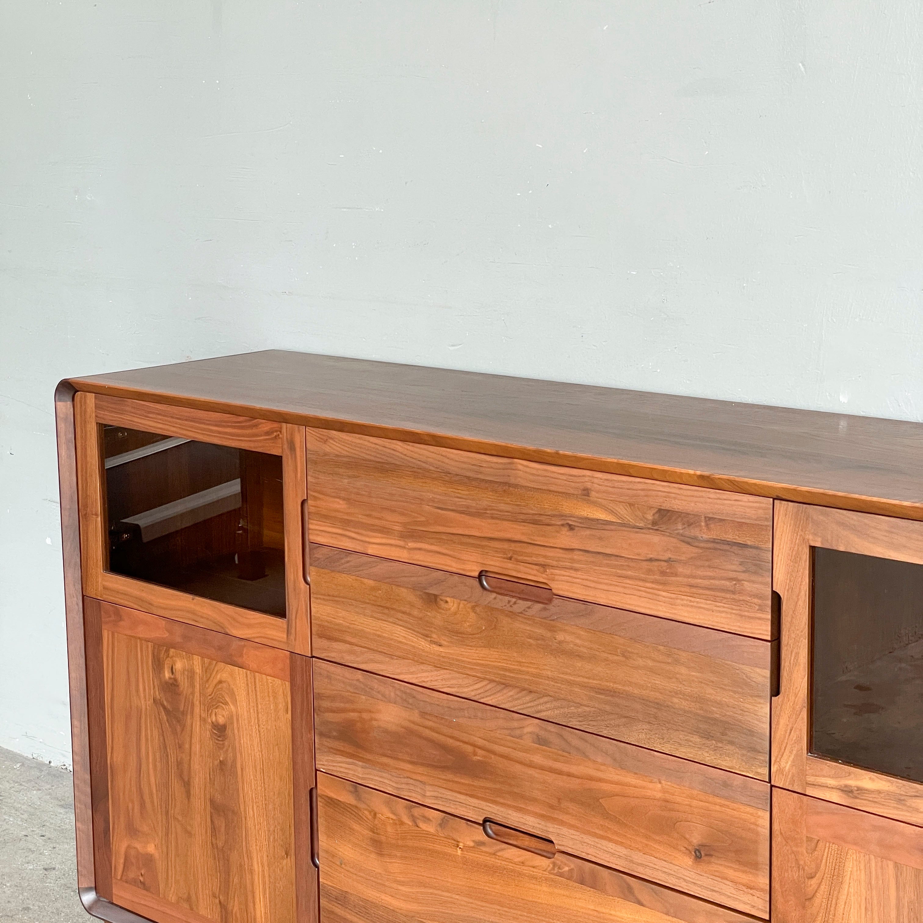 Rounded Edge Walnut Sideboard