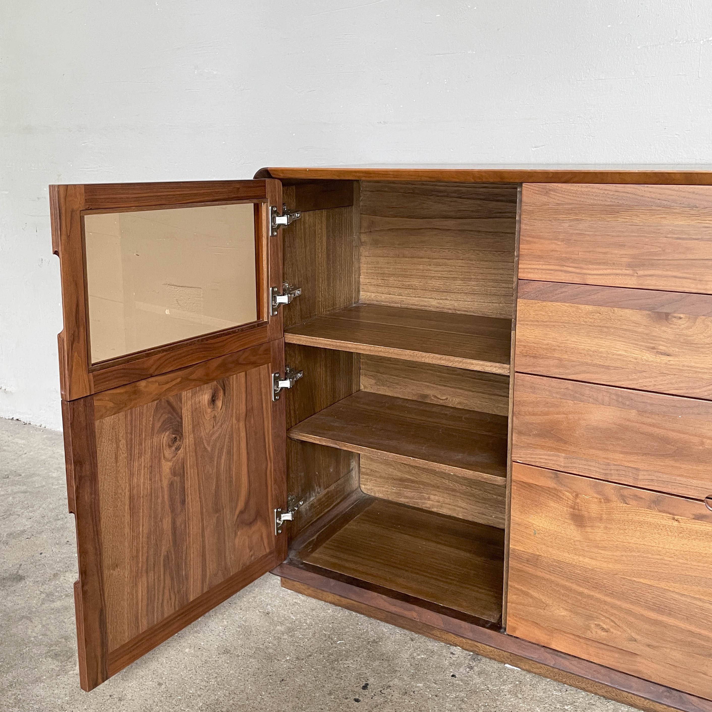 Rounded Edge Walnut Sideboard