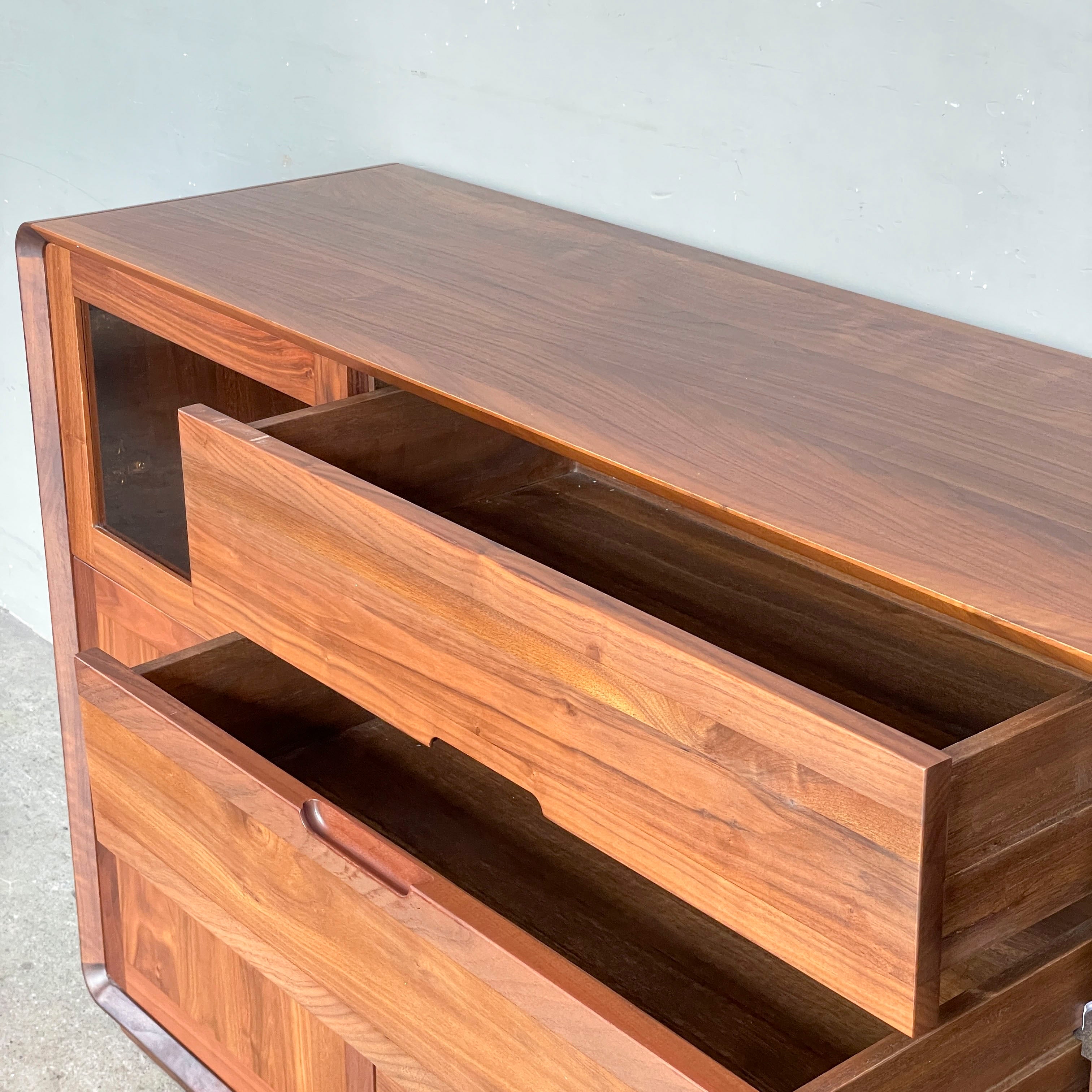 Rounded Edge Walnut Sideboard