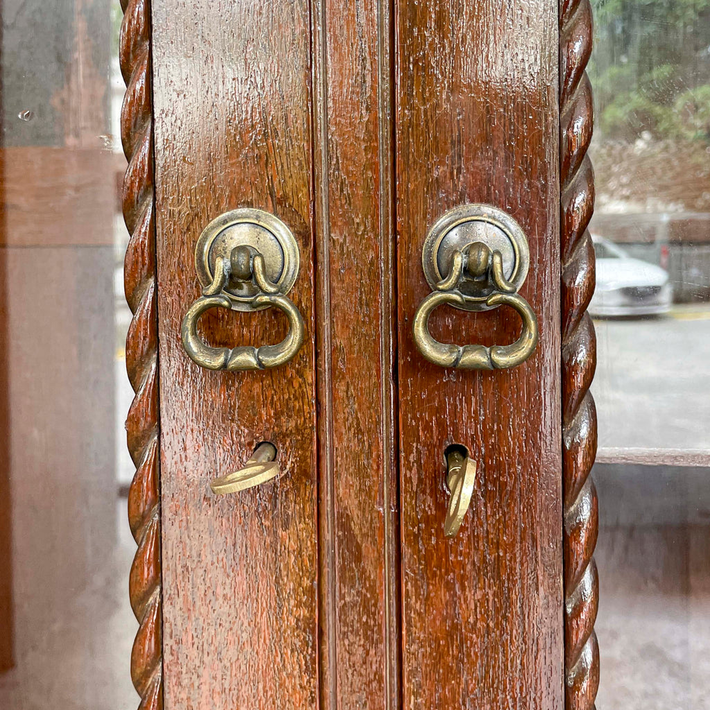 Vintage Colonial Glass Panel Wardrobe
