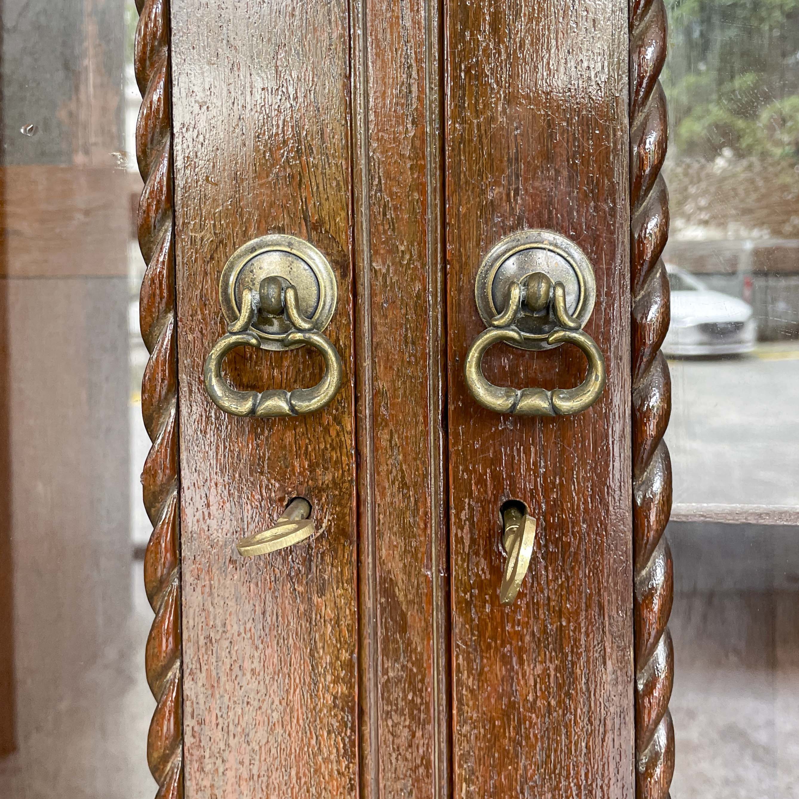 Vintage Colonial Glass Panel Wardrobe