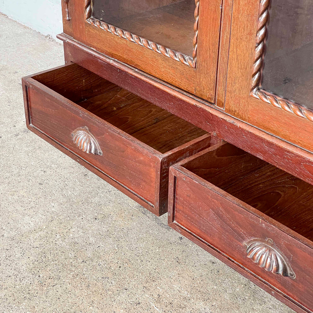Vintage Colonial Glass Panel Wardrobe