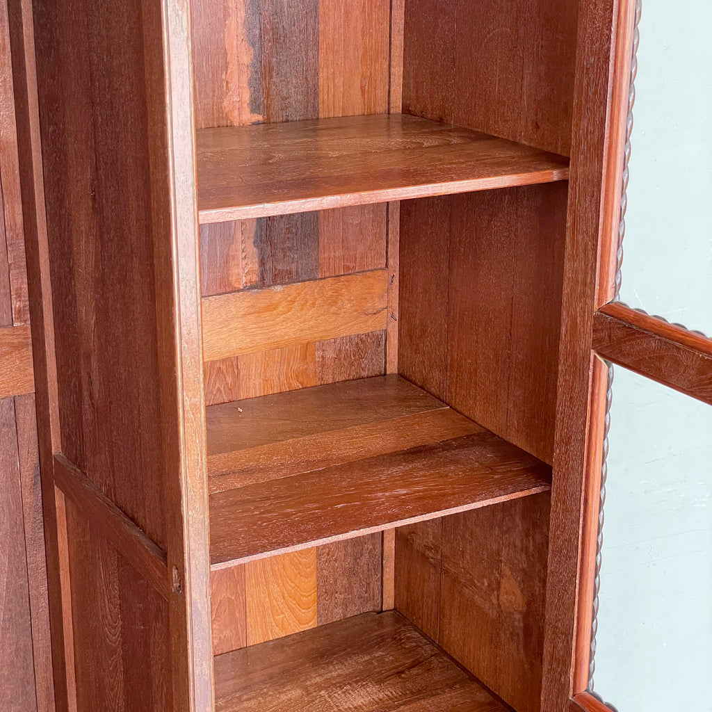 Vintage Colonial Glass Panel Wardrobe