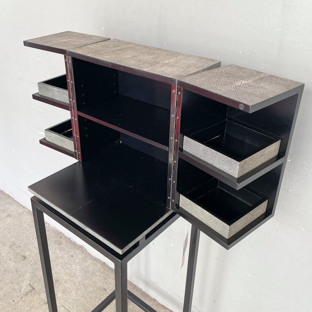Lambert Faux Shagreen Jewellery Box on Stand