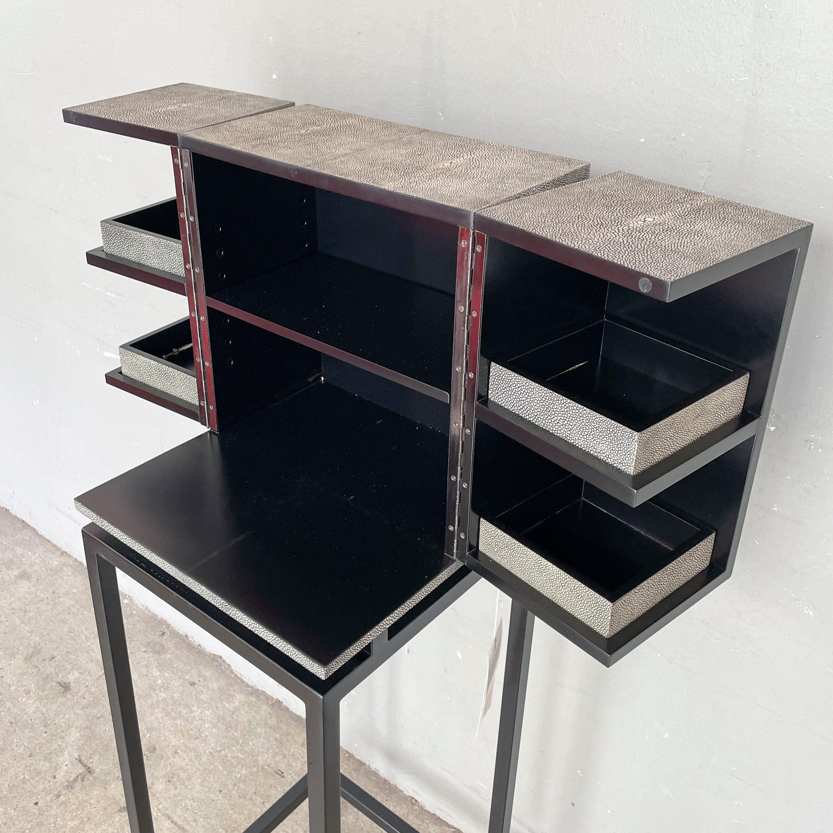 Lambert Faux Shagreen Jewellery Box on Stand