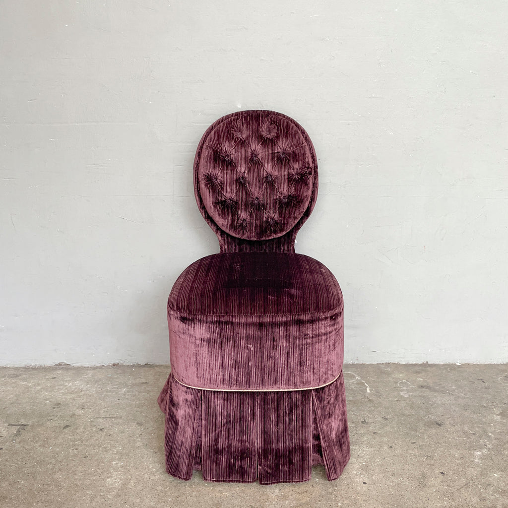 Plum Tufted Vanity Chair