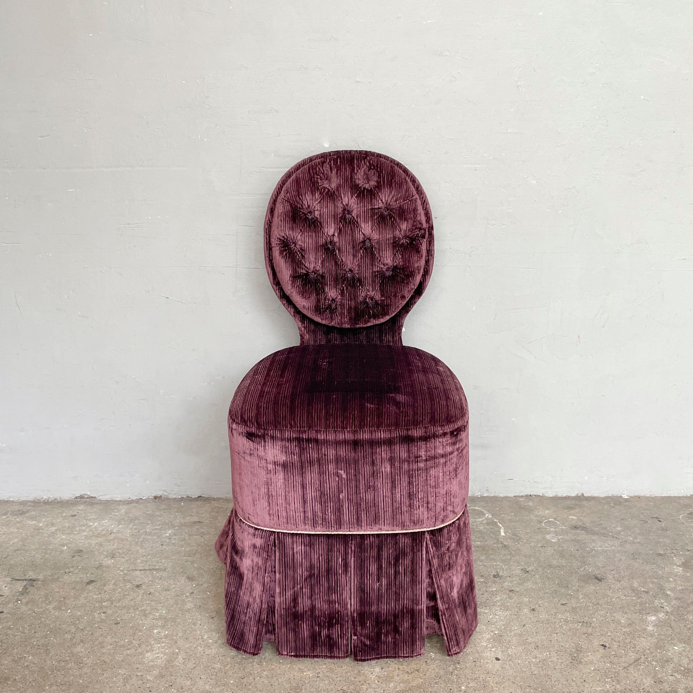 Plum Tufted Vanity Chair
