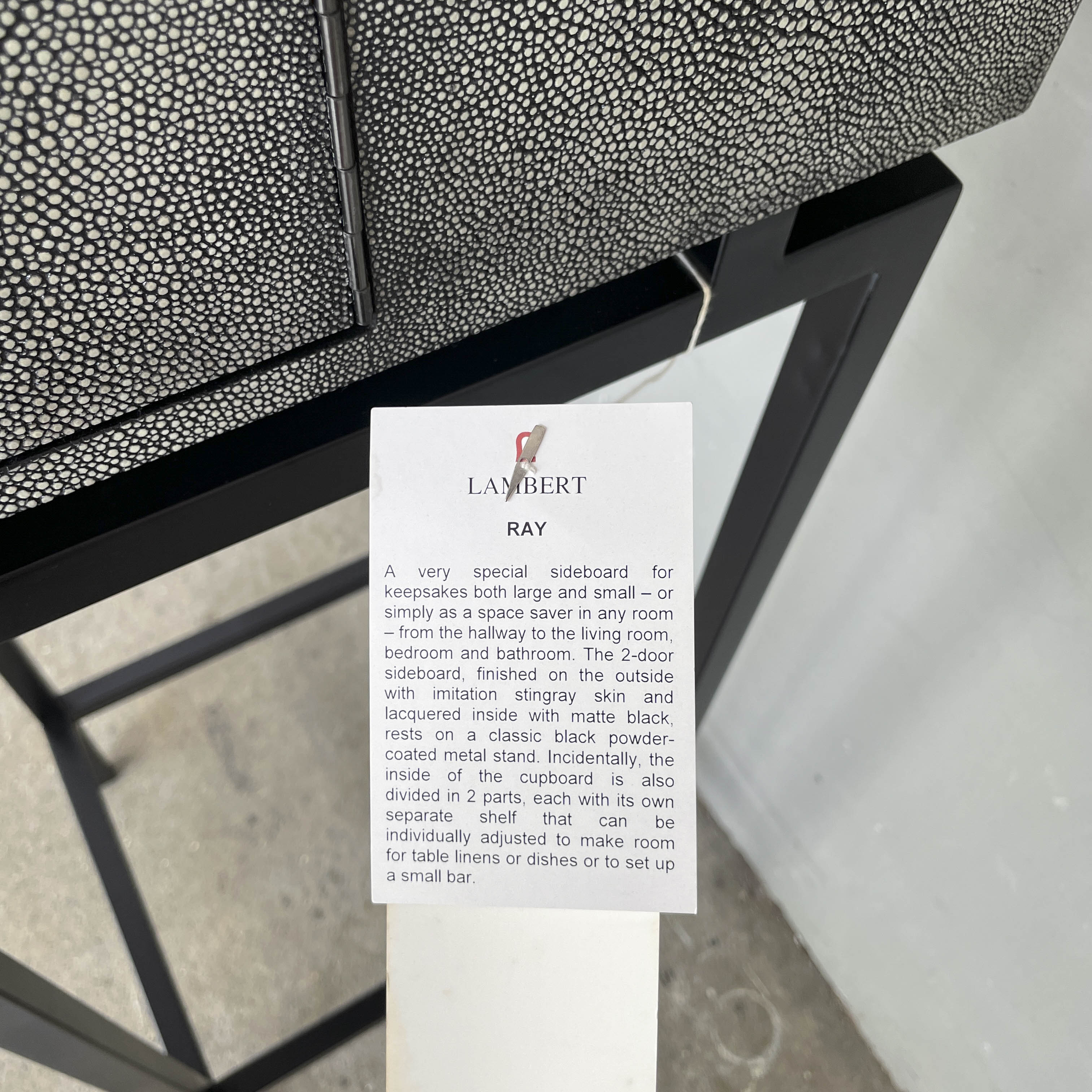 Lambert Faux Shagreen Jewellery Box on Stand