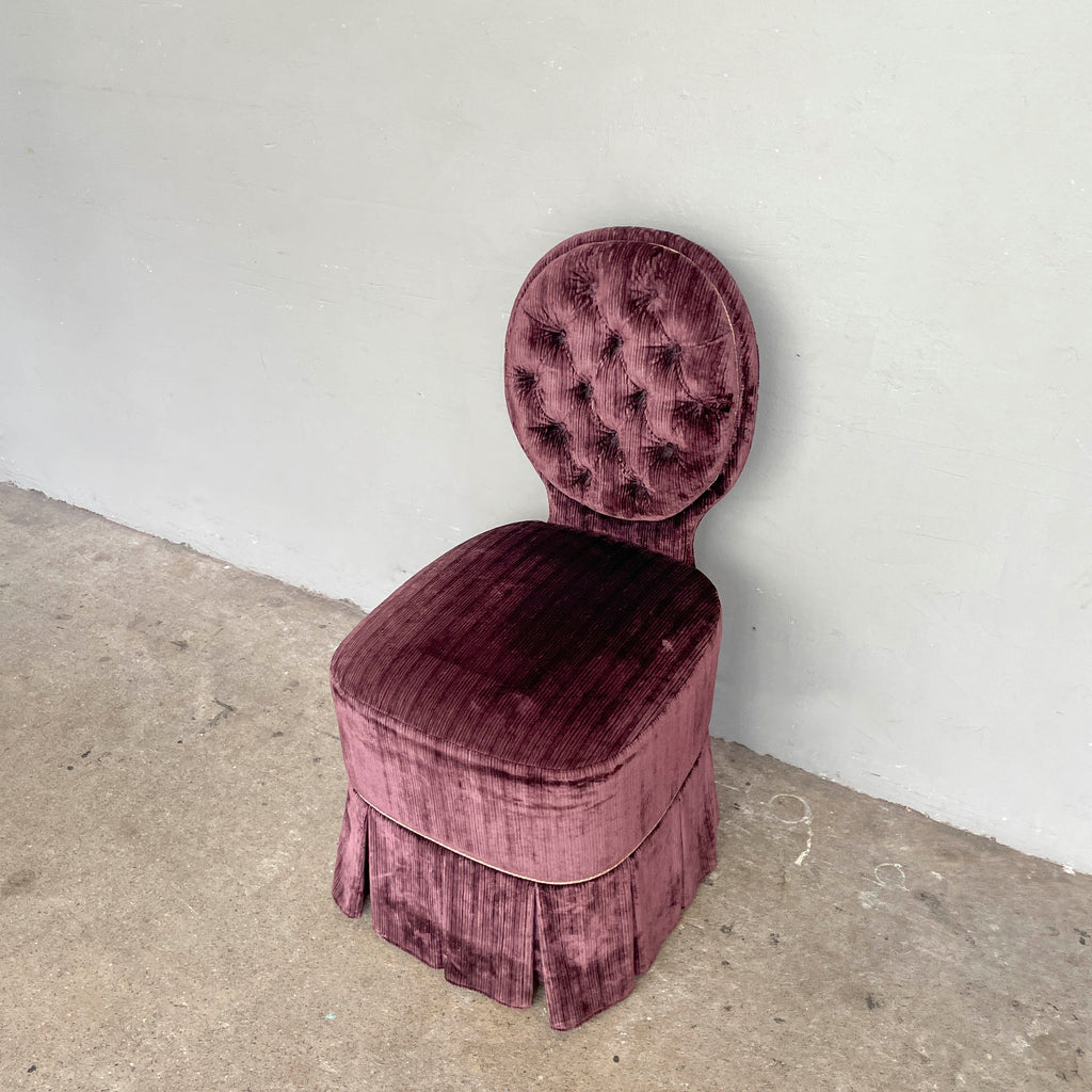 Plum Tufted Vanity Chair