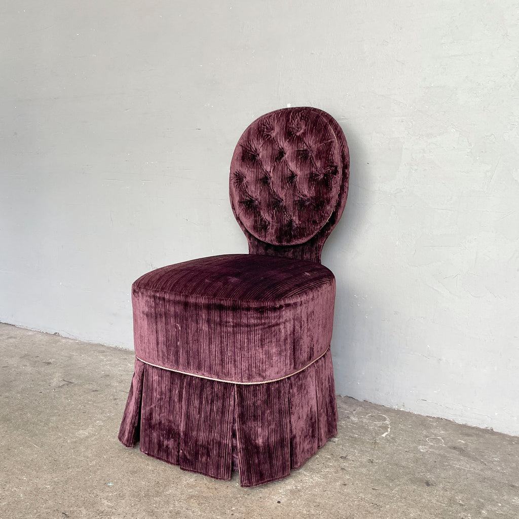 Plum Tufted Vanity Chair