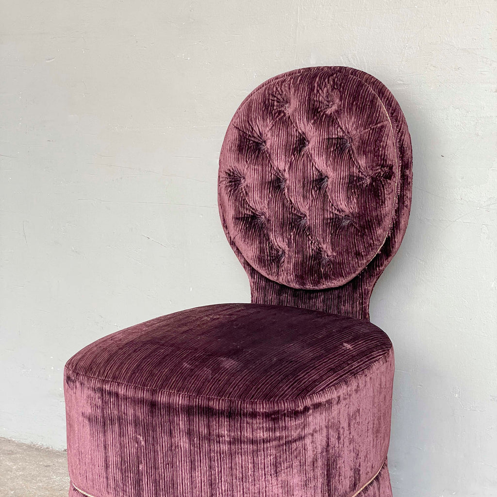 Plum Tufted Vanity Chair