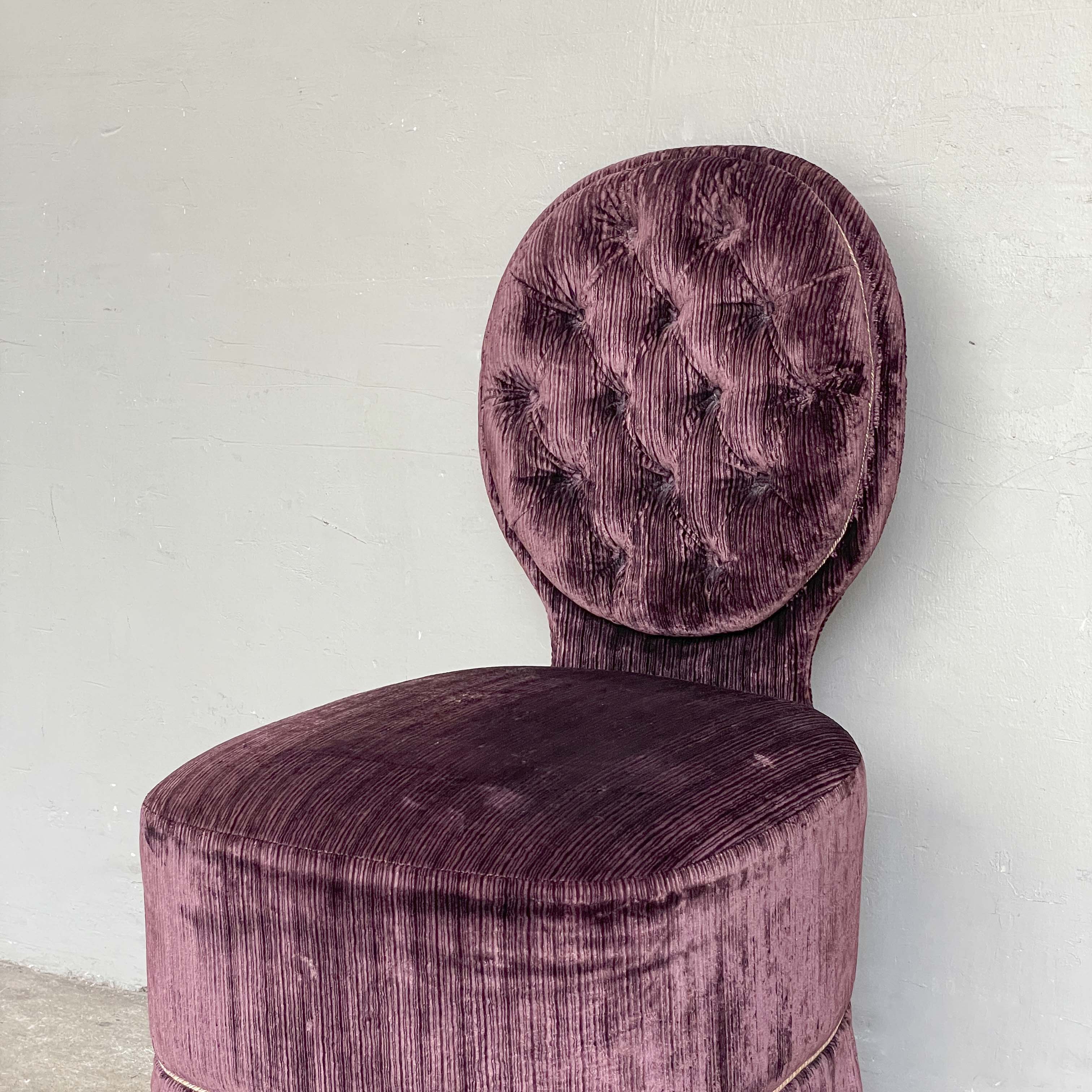 Plum Tufted Vanity Chair