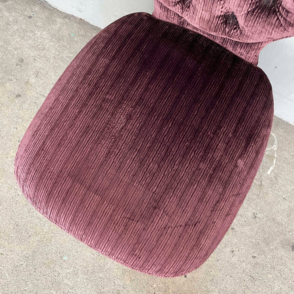 Plum Tufted Vanity Chair