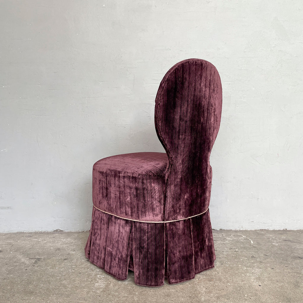 Plum Tufted Vanity Chair
