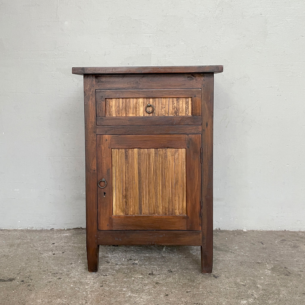 Teak & Bamboo Slat Side Table