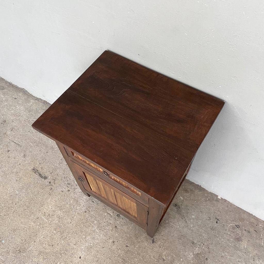 Teak & Bamboo Slat Side Table