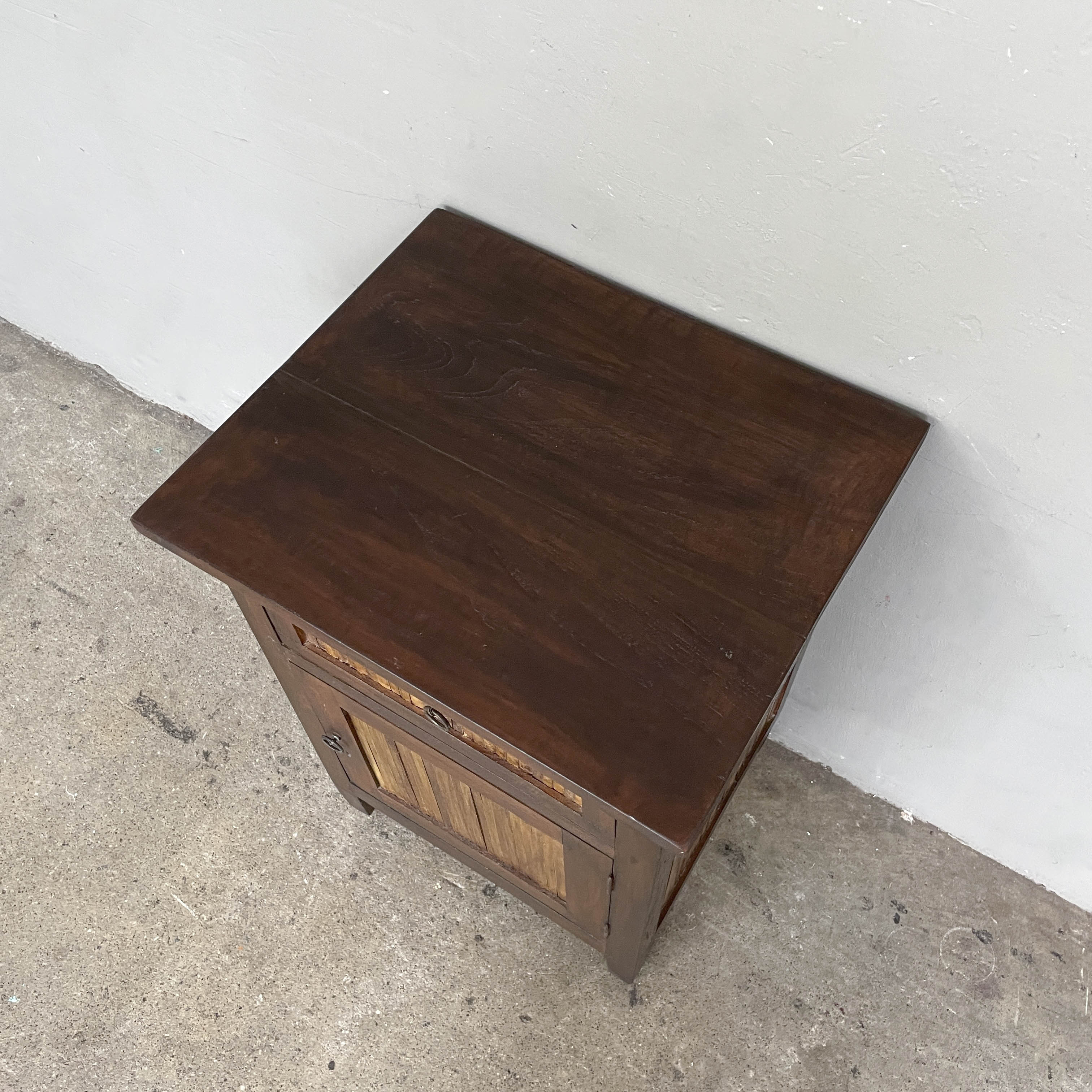 Teak & Bamboo Slat Side Table