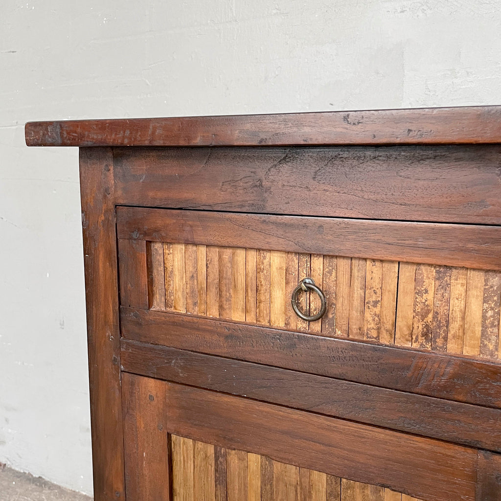 Teak & Bamboo Slat Side Table