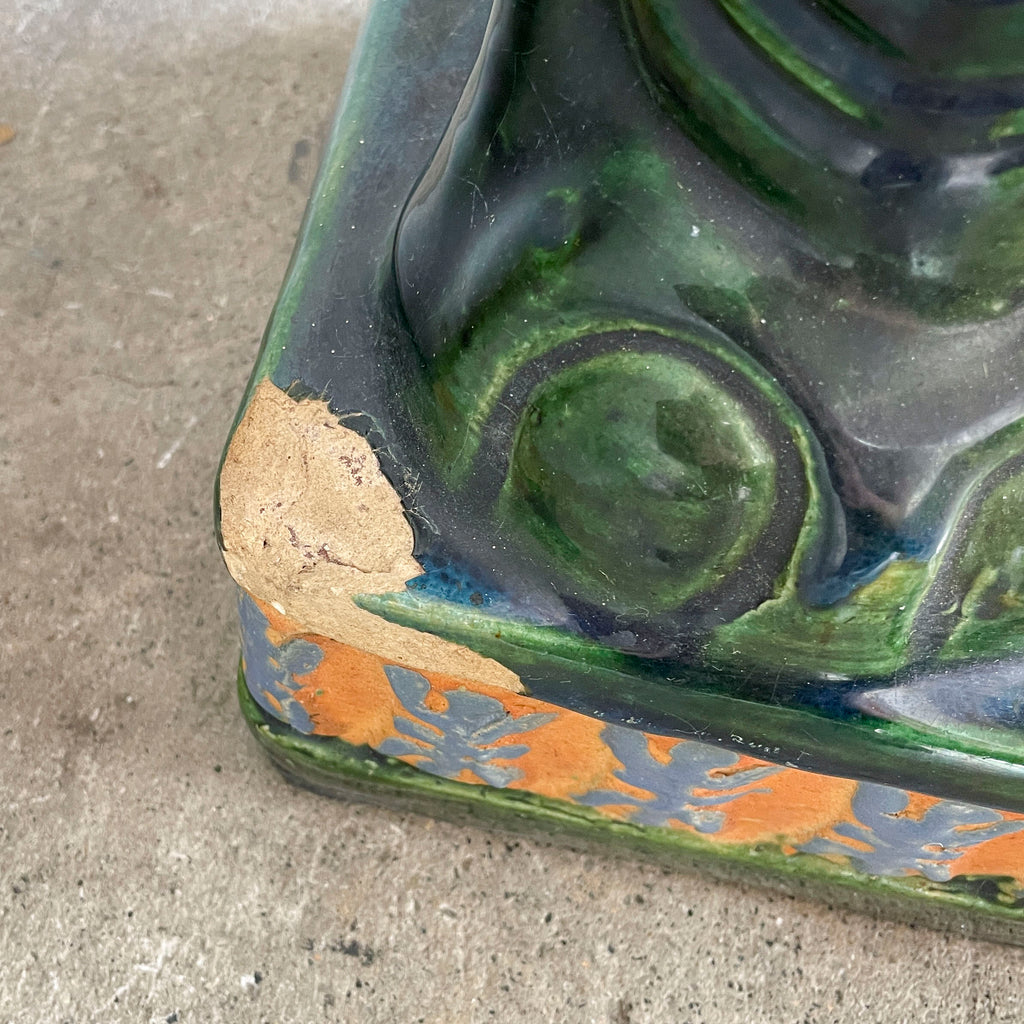 Pair of Glazed Ceramic Elephant Stands