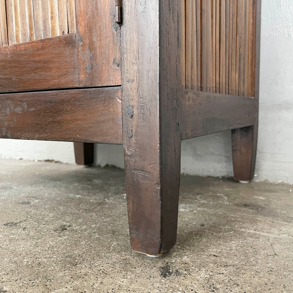 Teak & Bamboo Slat Side Table