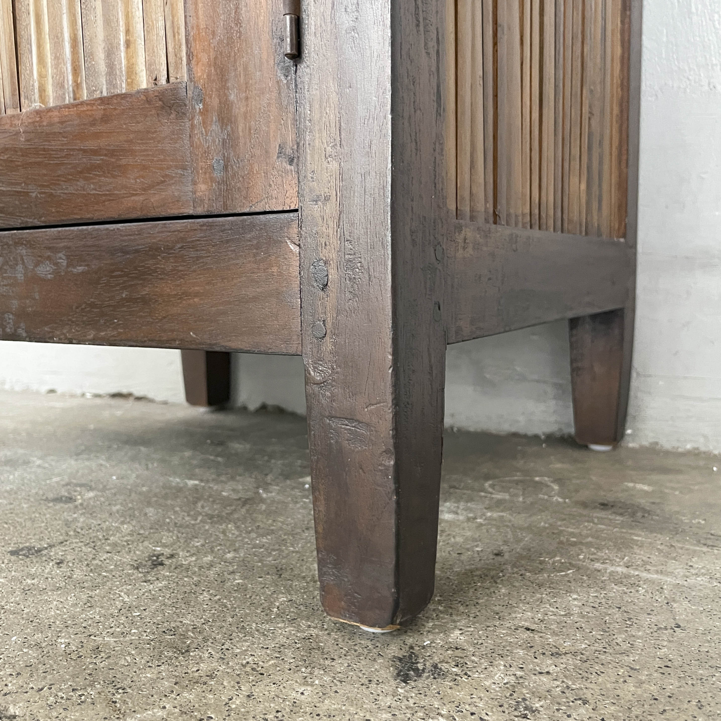 Teak & Bamboo Slat Side Table