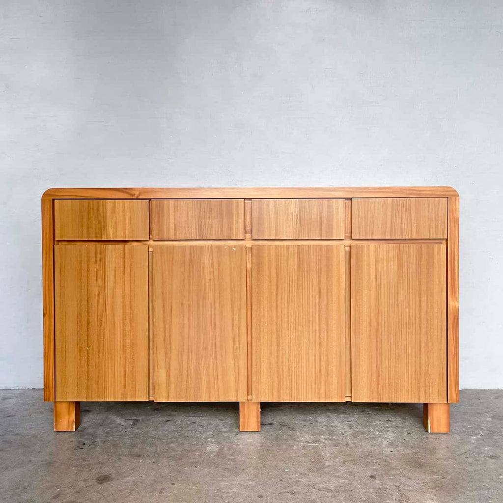 4-Door Curved Corner Wooden Sideboard