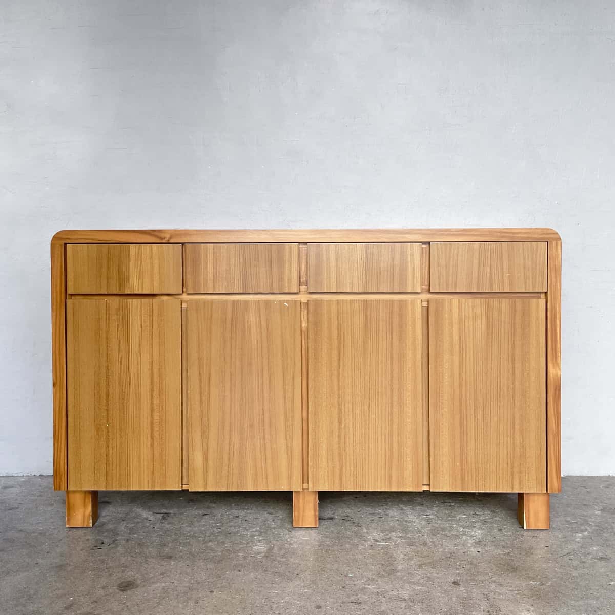 4-Door Curved Corner Wooden Sideboard
