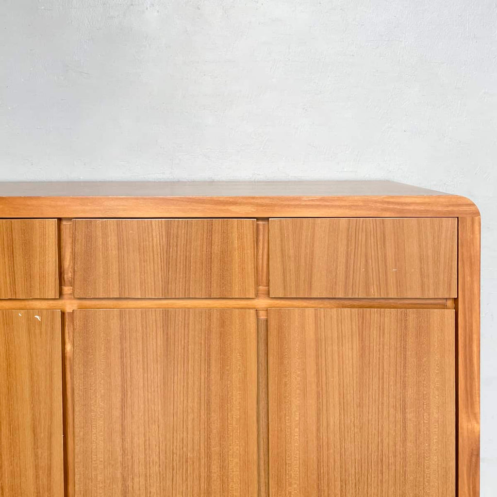 4-Door Curved Corner Wooden Sideboard