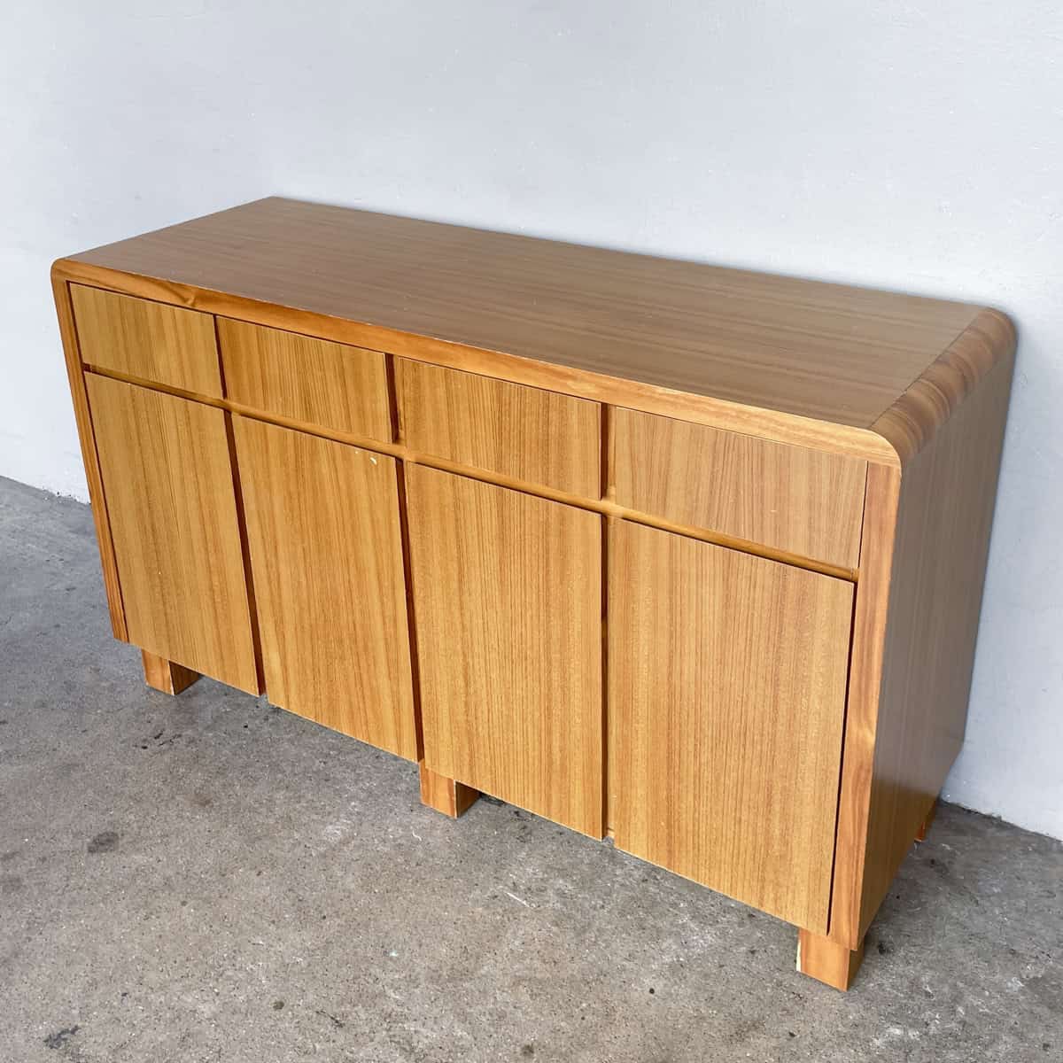 4-Door Curved Corner Wooden Sideboard